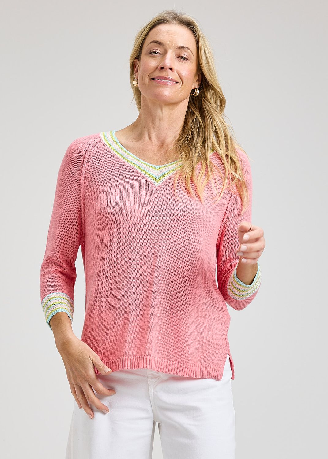 Zaket + Plover Varsity V-Neck Blossom