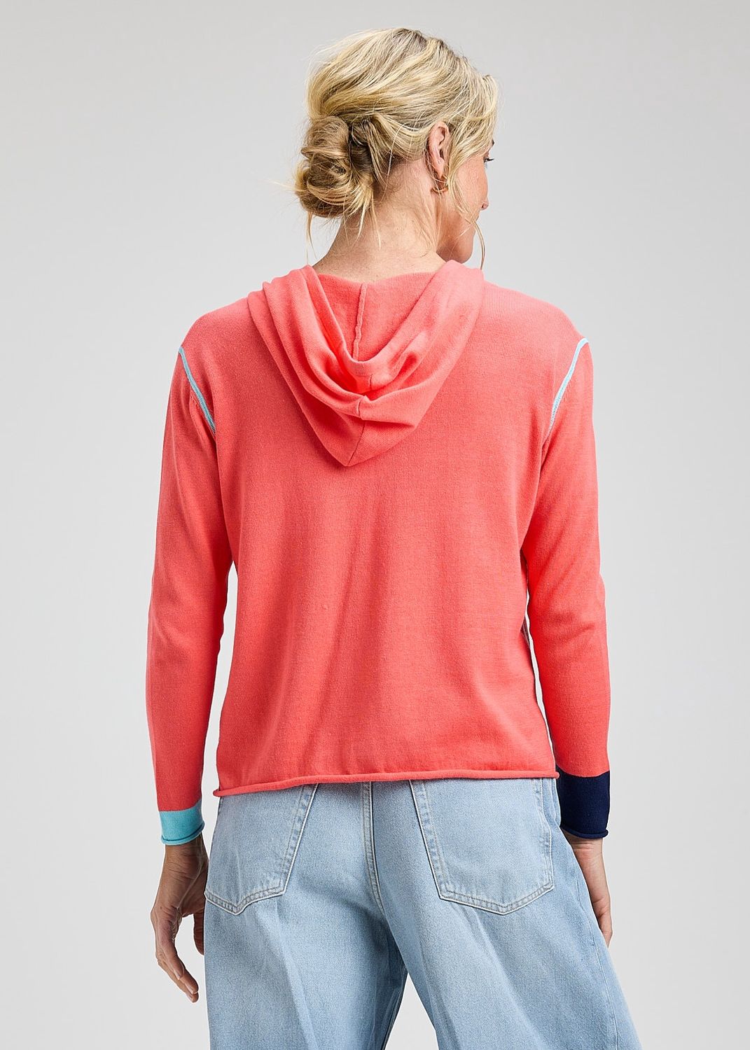 Zaket + Plover Seam Detail Hoodie Coral
