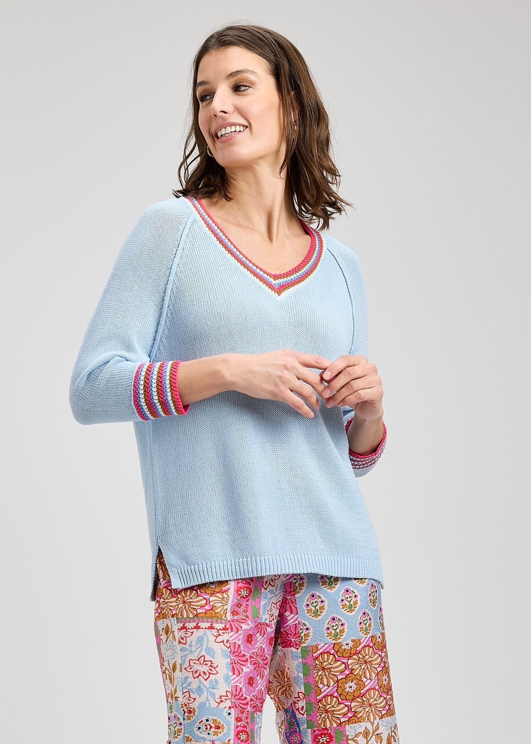 Zaket + Plover Varsity V-Neck Powder