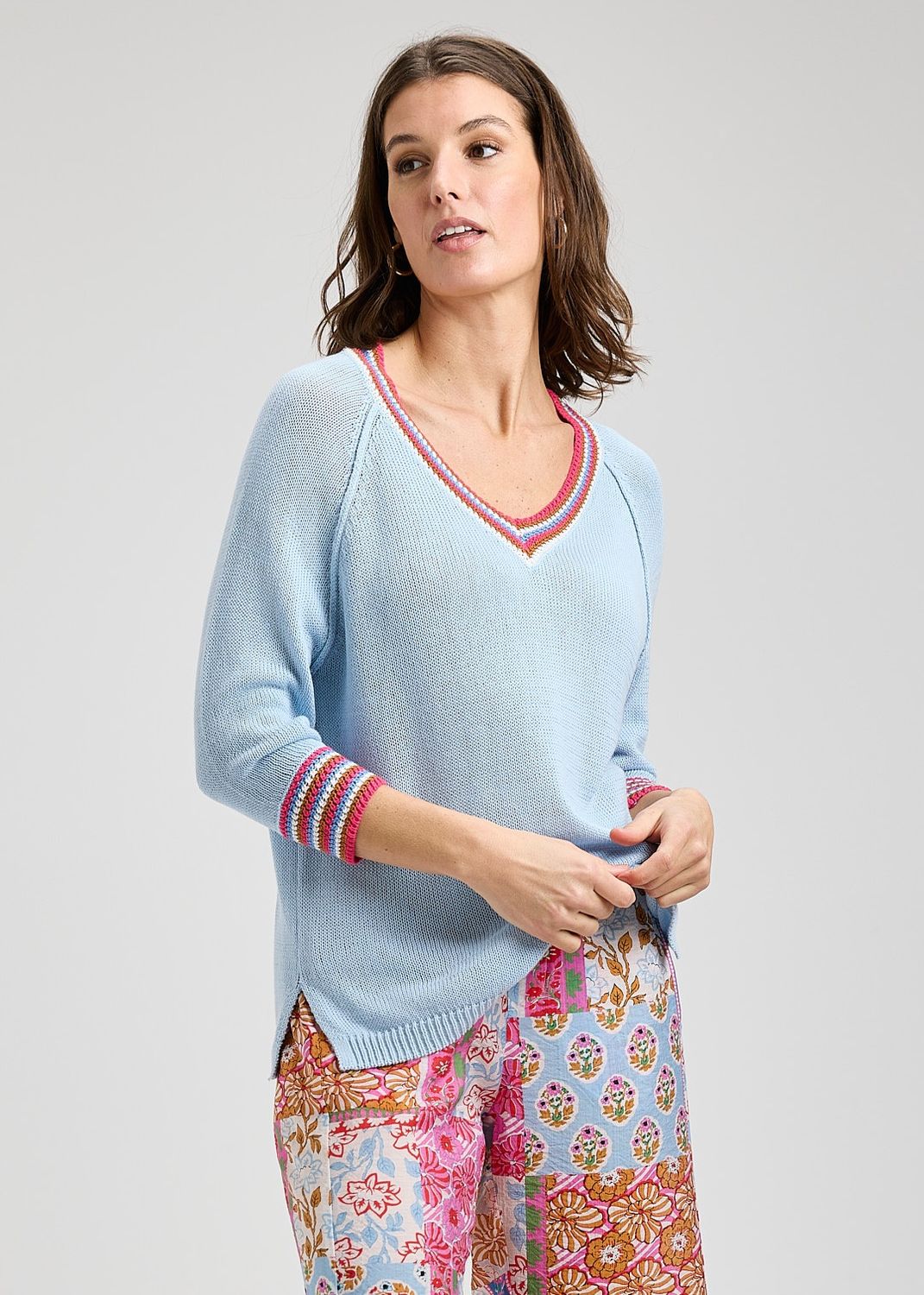 Zaket + Plover Varsity V-Neck Powder