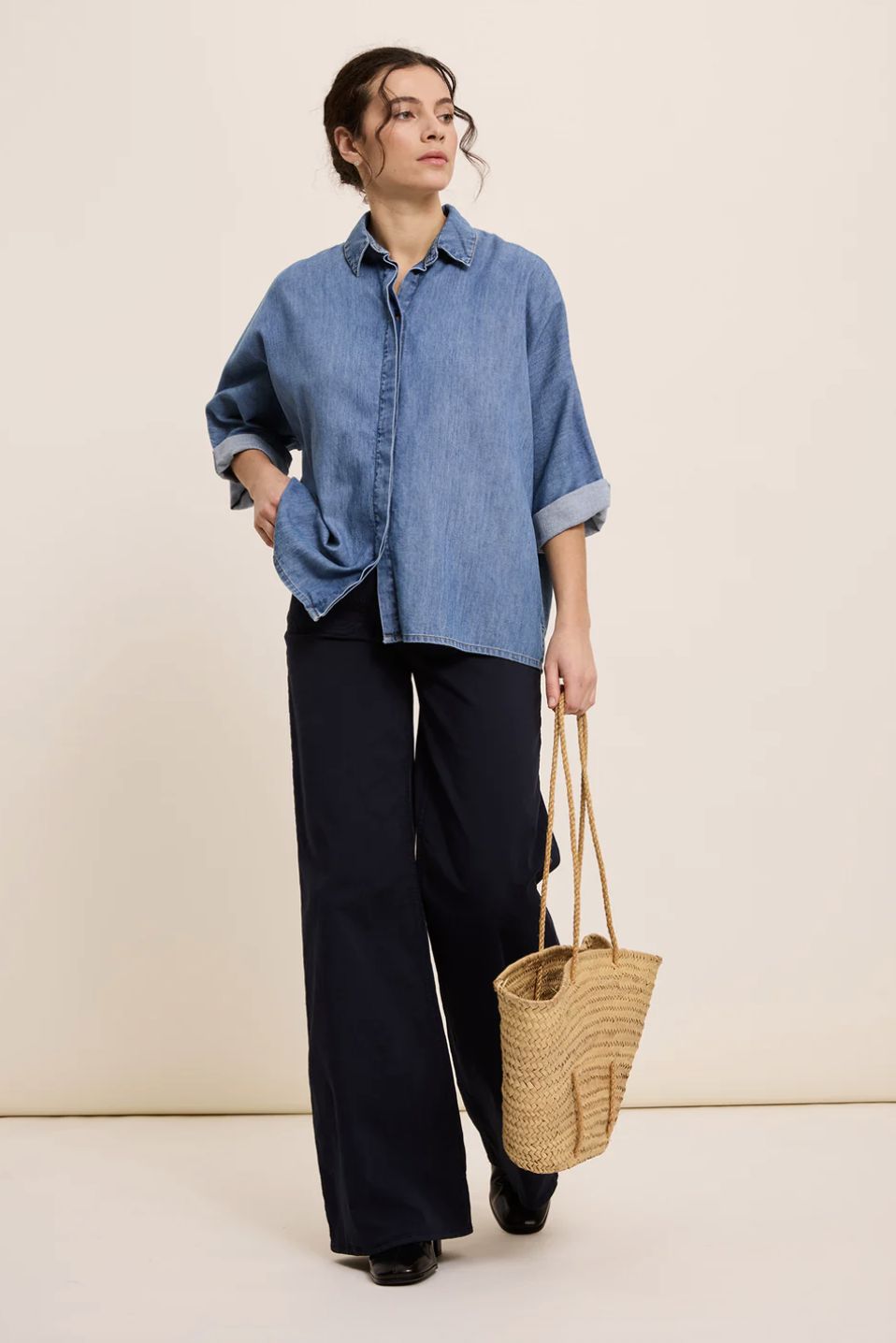 FIVE Charline Chemise In Light Blue Denim