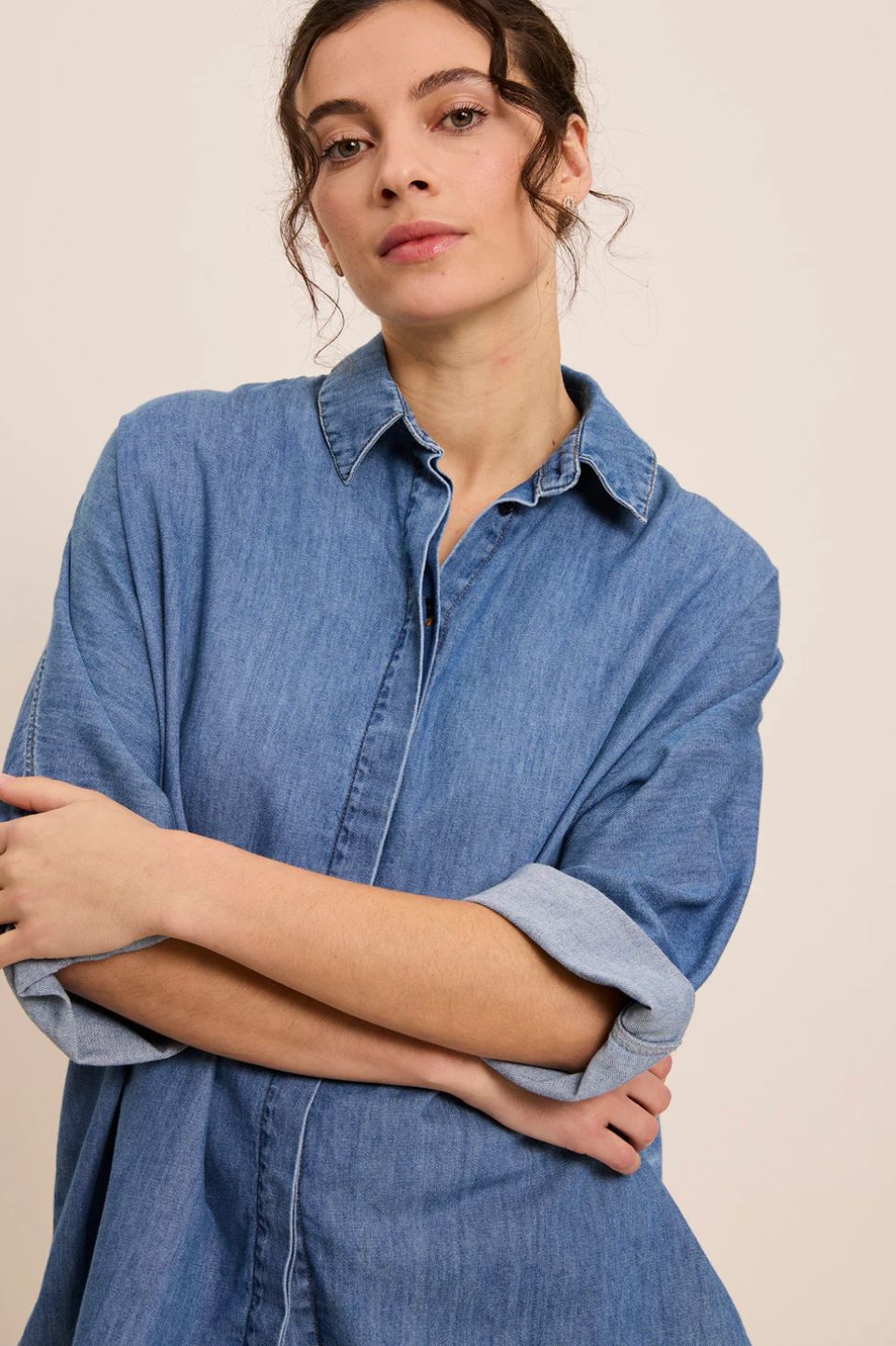 FIVE Charline Chemise In Light Blue Denim