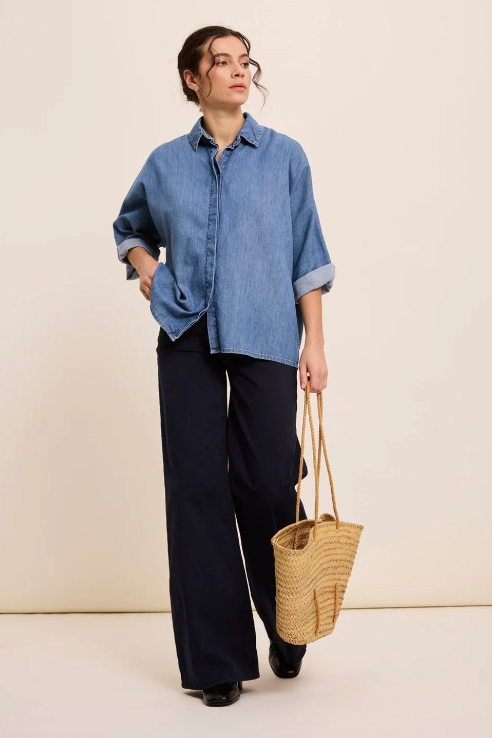 FIVE Charline Chemise In Light Blue Denim