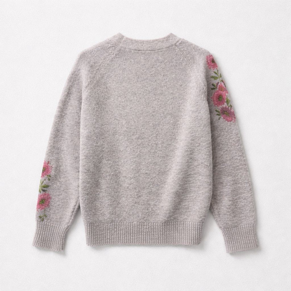 Avant Toi Cotton Cardigan With Embroidered Flowers