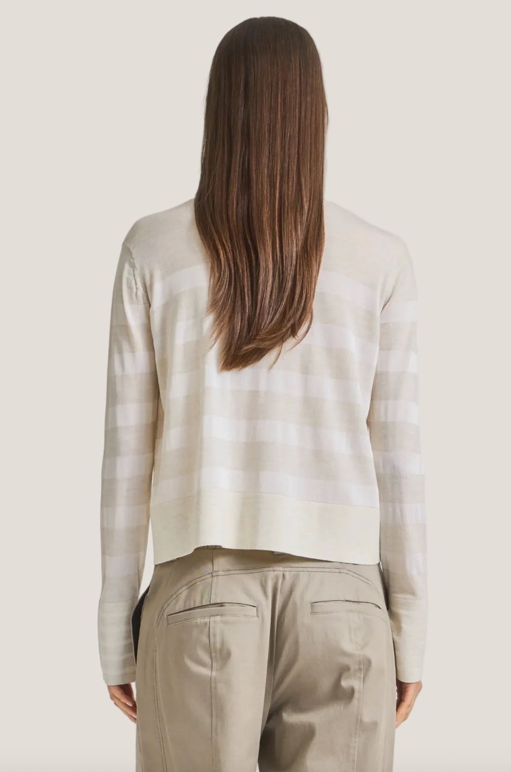 Saint Art Odette Striped Knit Sweater  in Off White