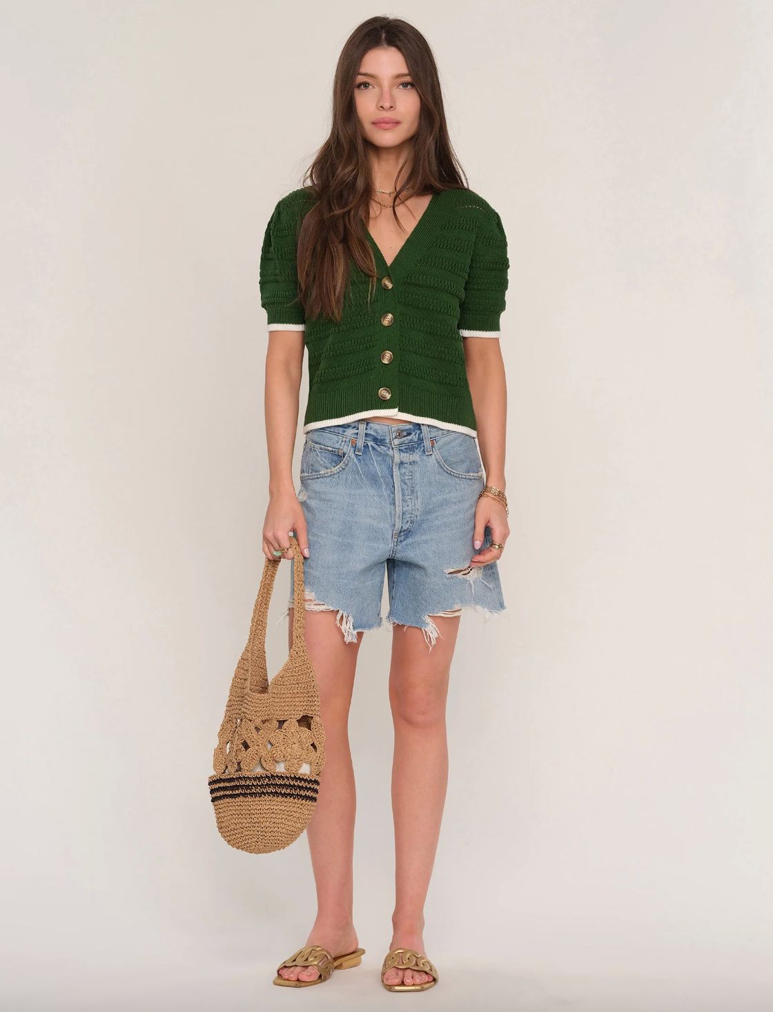Heartloom Solari Cardigan In Grass