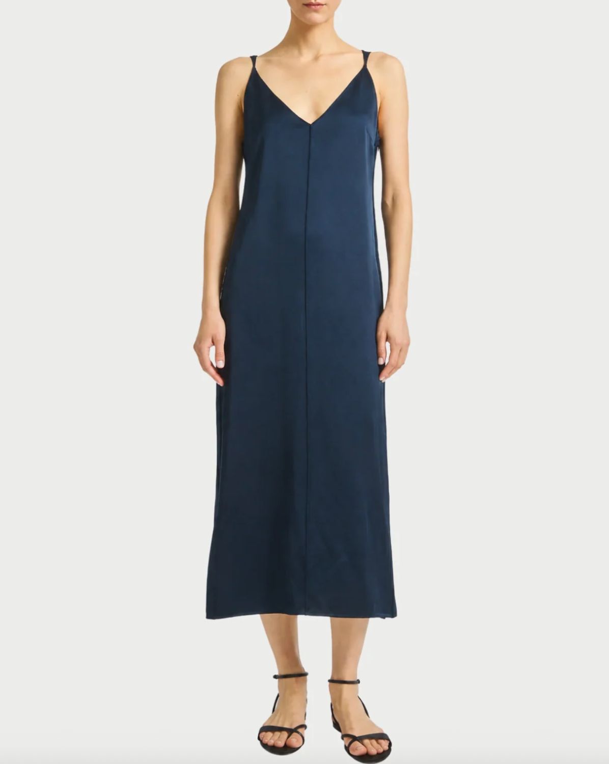 Saint Art Walker V-Neck Dress in Navy