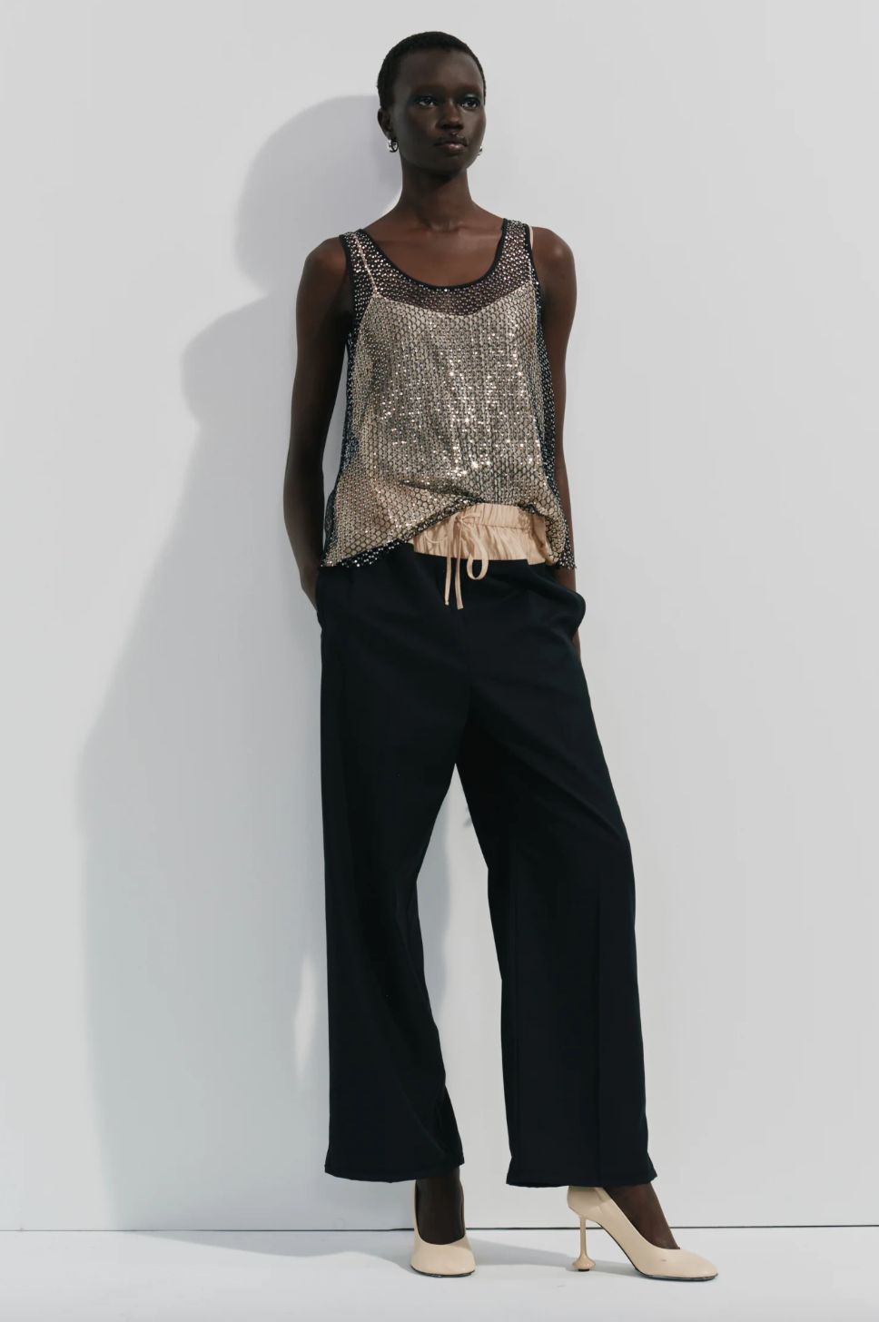 Saint Art Menton Mesh Sequin Top