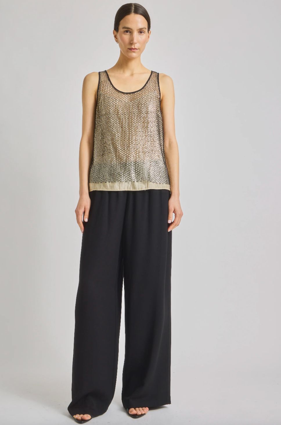 Saint Art Menton Mesh Sequin Top