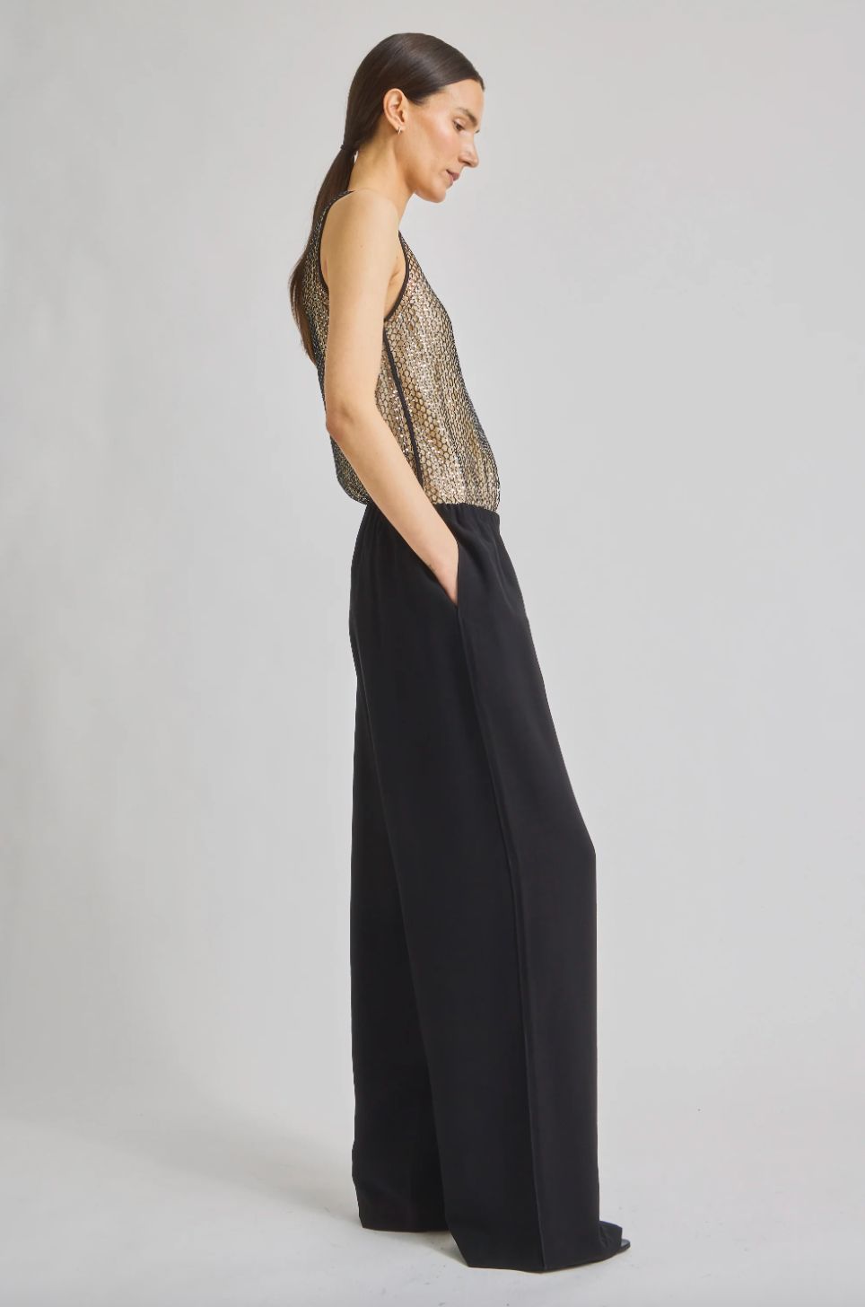 Saint Art Menton Mesh Sequin Top