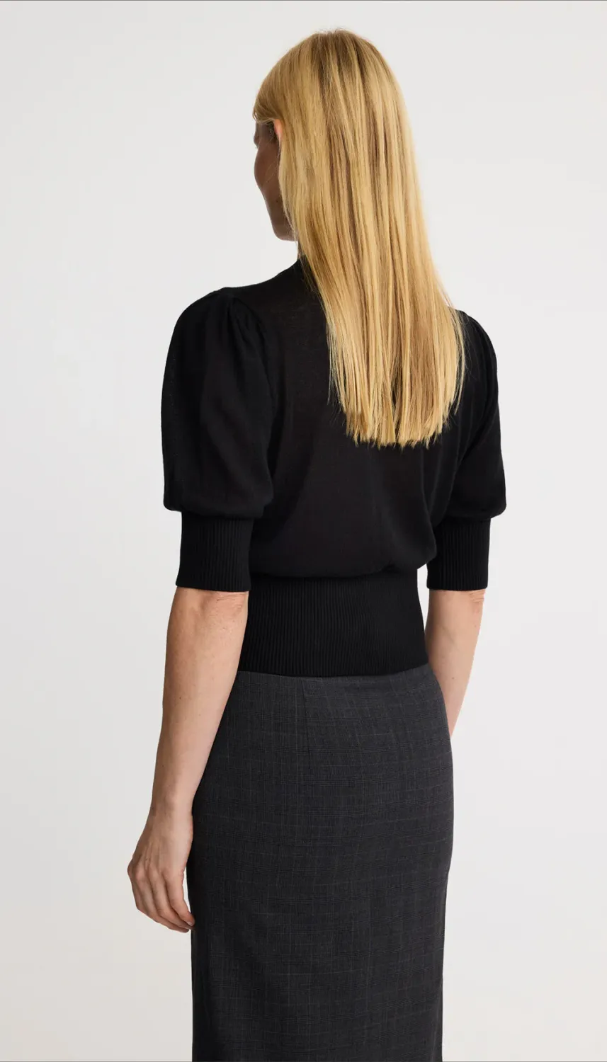 Smythe Cropped Pouf Sleeve Sweater