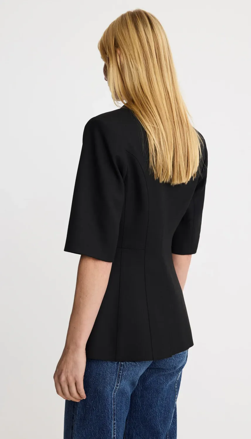 Smythe Short Sleeve Seamed Blazer