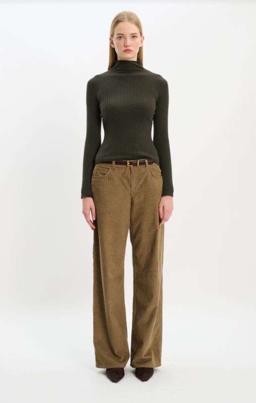 Arch4 Ariana Ribbed Sweater in Khaki