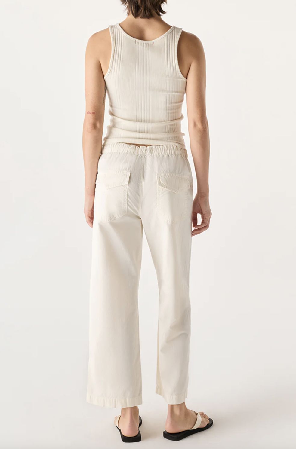 AMO Easy Drawstring Slouch Crop in Bone