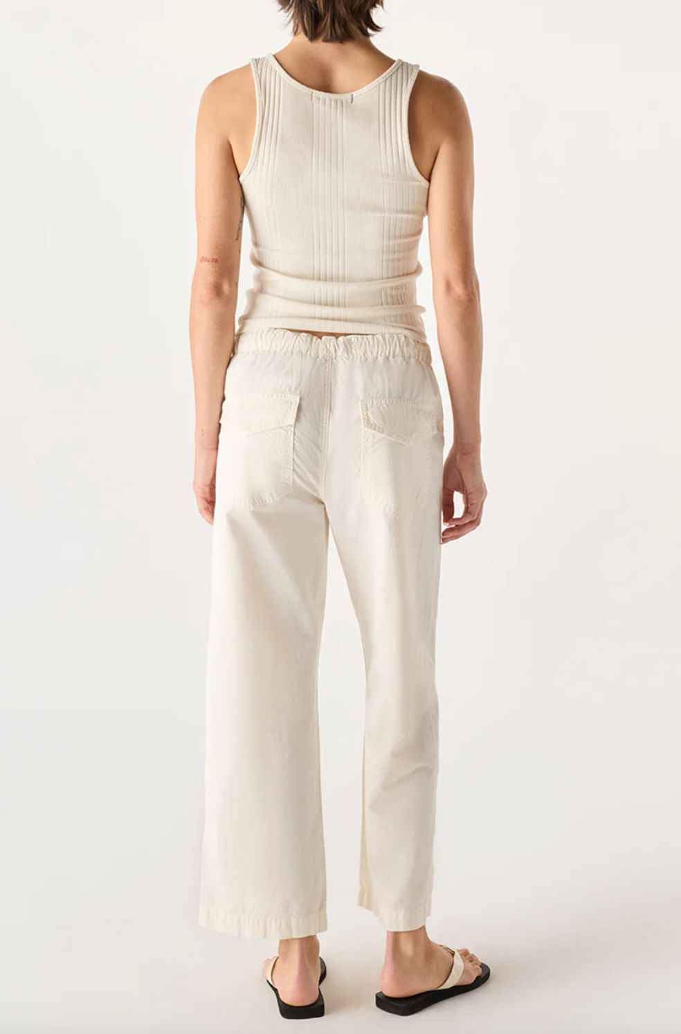 AMO Easy Drawstring Slouch Crop in Bone