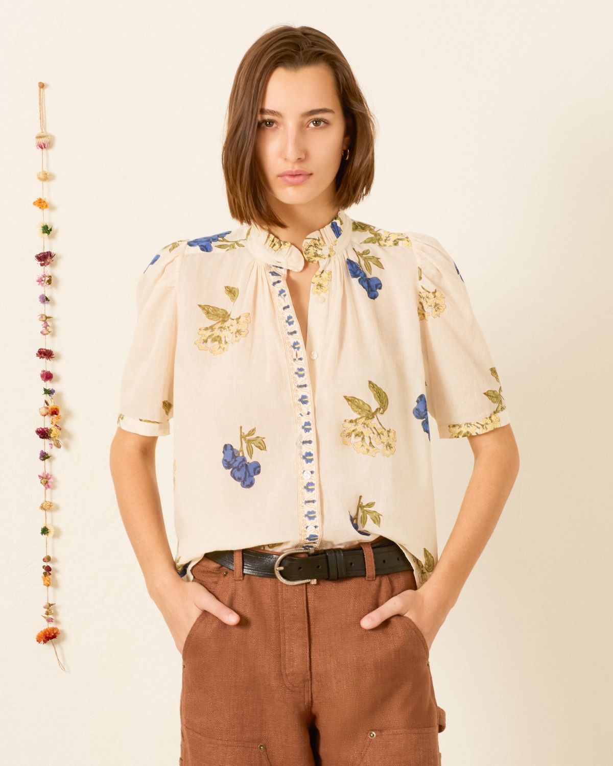 Alix of Bohemia Winnie Shirt in Blueberry Flora