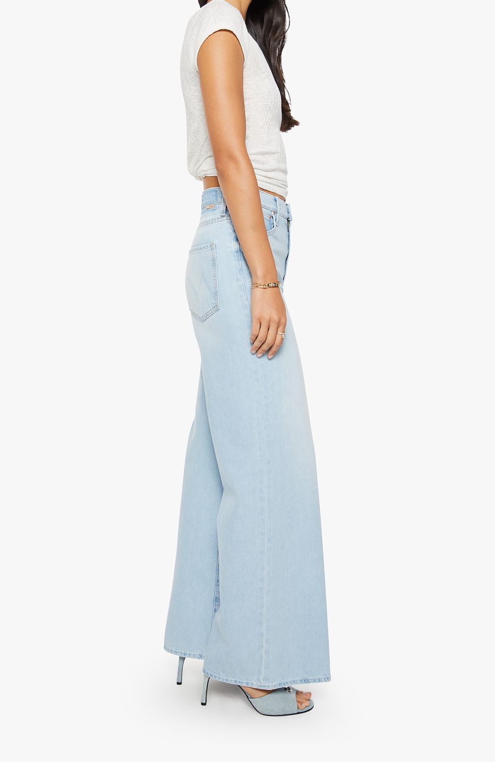 Mother The Ditcher Roller Zip Skimp Jean in Shaken Not Stirred