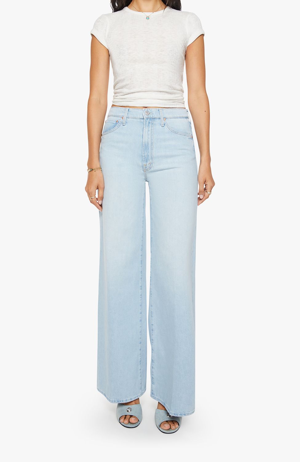 Mother The Ditcher Roller Zip Skimp Jean in Shaken Not Stirred