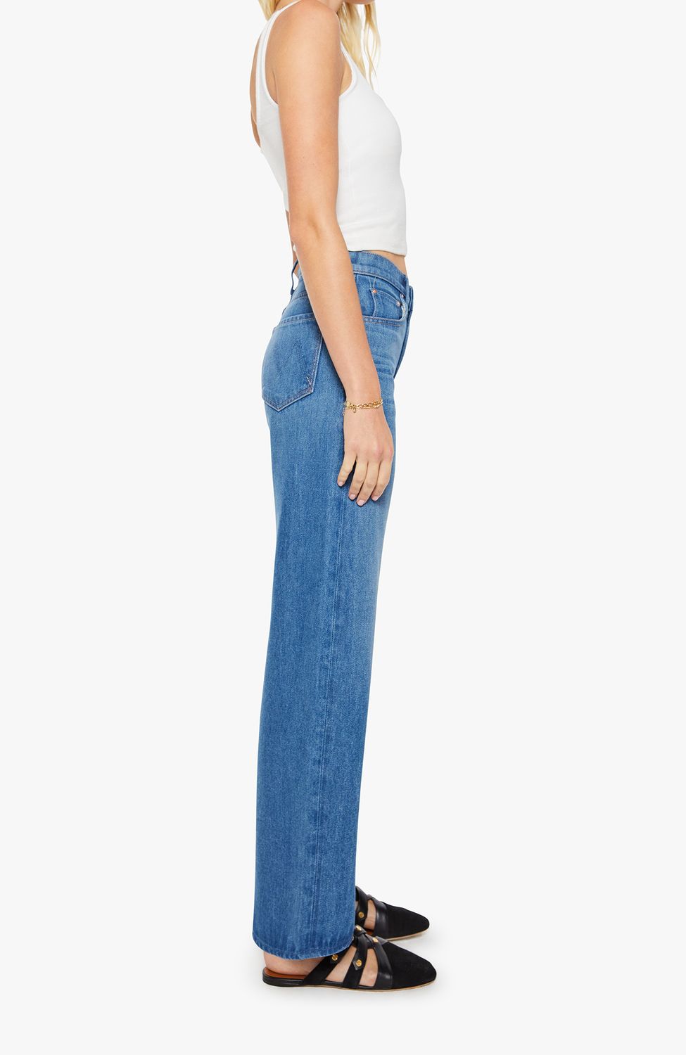 Mother Mid Rise Lasso Sneak Jean in Breaking New Ground