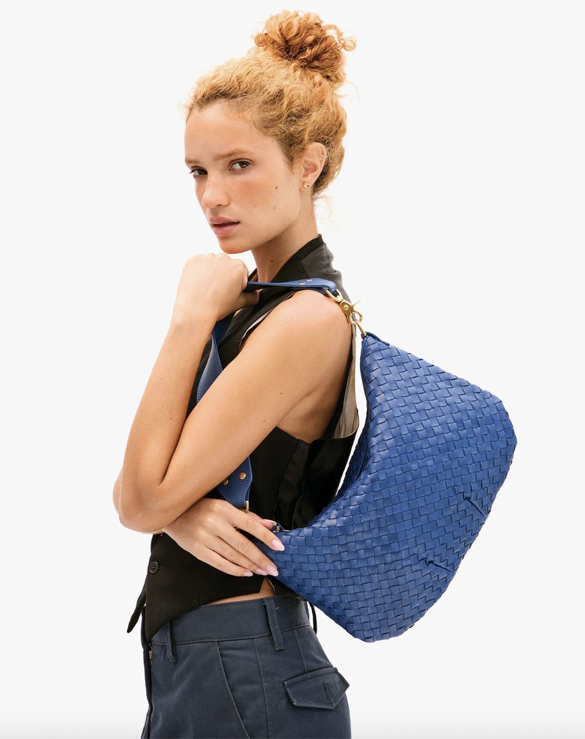 Clare V Moyen Messenger French  Blue