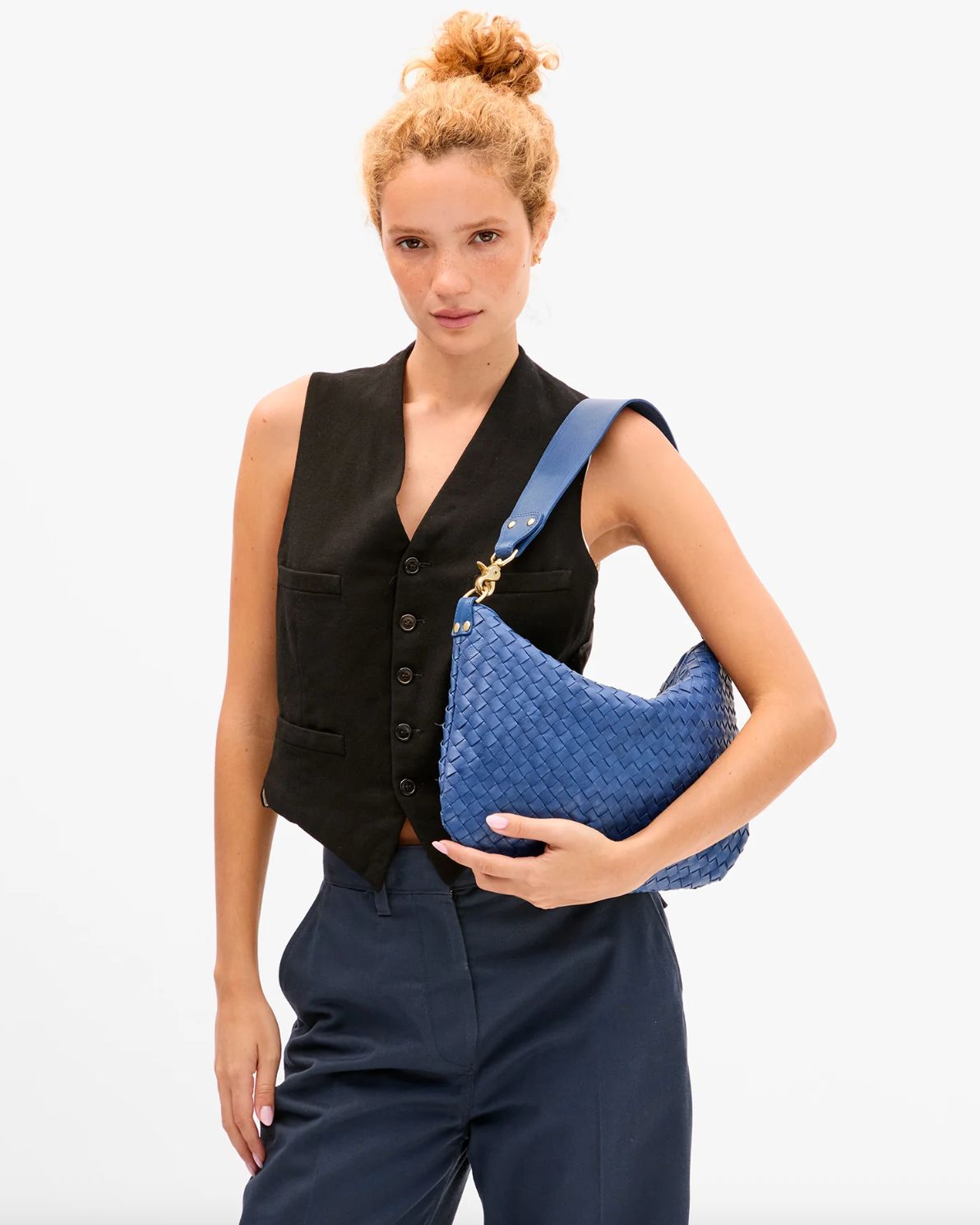 Clare V Moyen Messenger French Blue
