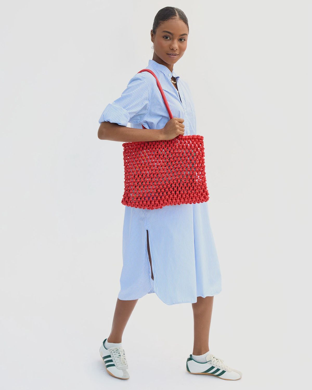 Clare V Sandy Tote in Bright Poppy