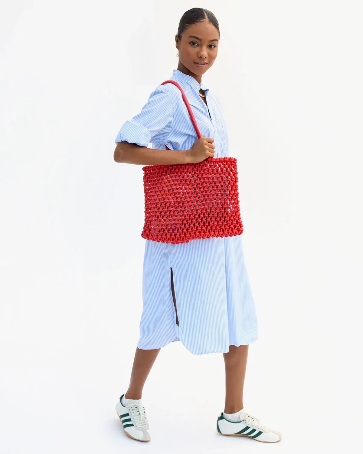 Clare V Sandy Tote in Bright Poppy
