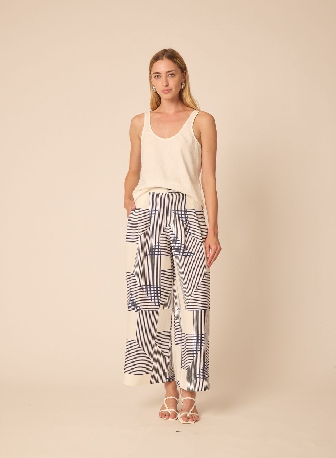 Gilner Farrar Lizzy Pant in Navy Geo, Color: Navy/White, Size: XS
