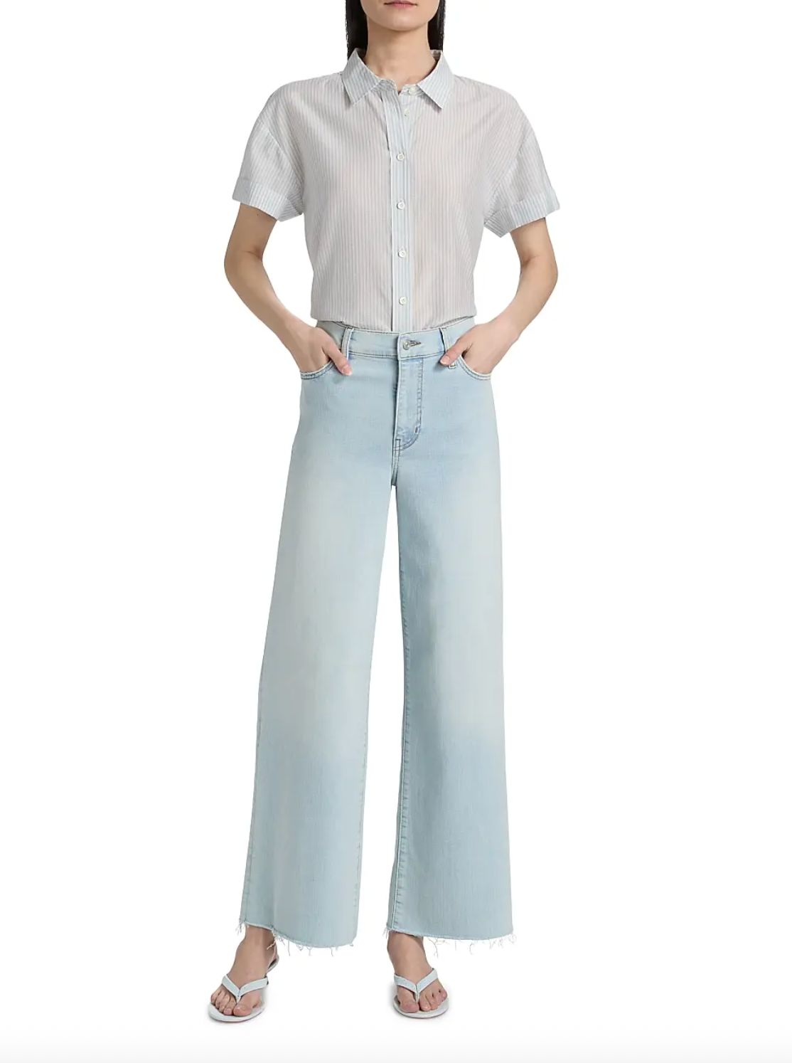 Frame Le Slim Palazzo Jean In Preen Raw After