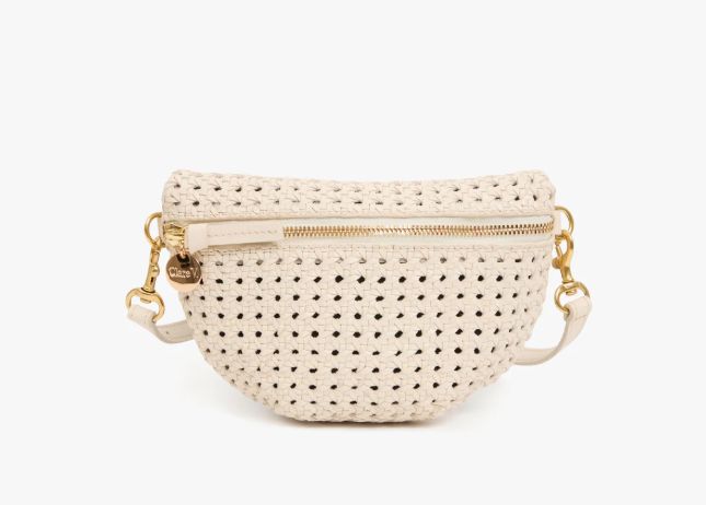 Clare V Petite Fanny in Cream Rattan