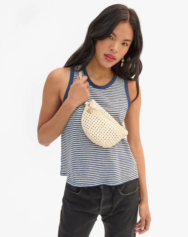 Clare V Petite Fanny in Cream Rattan