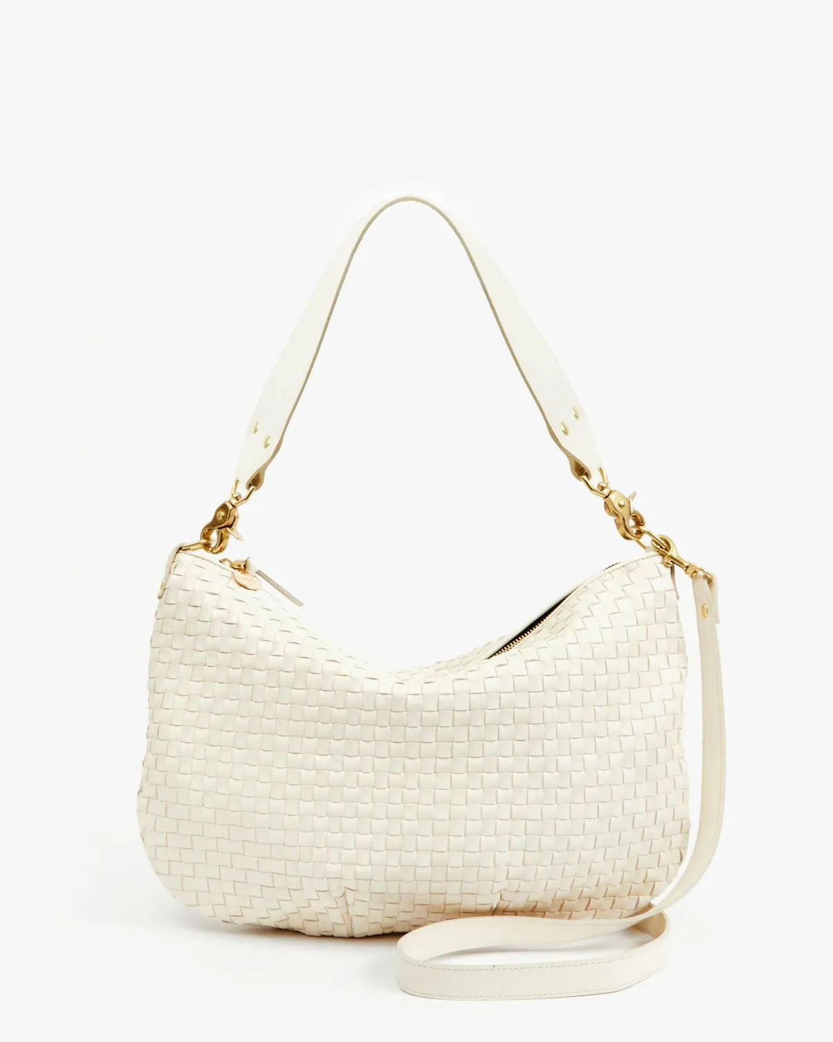 Clare V Moyen Messenger in Cream