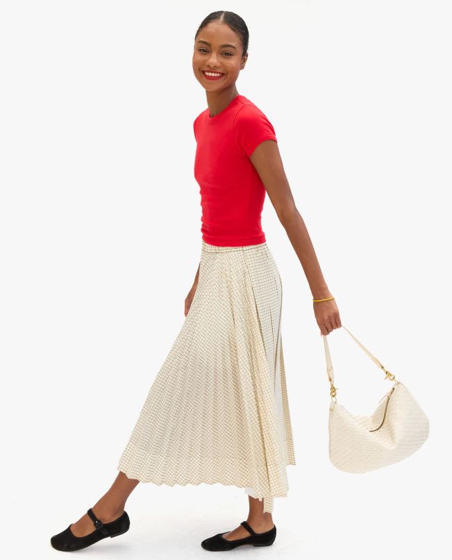 Clare V Moyen Messenger in Cream