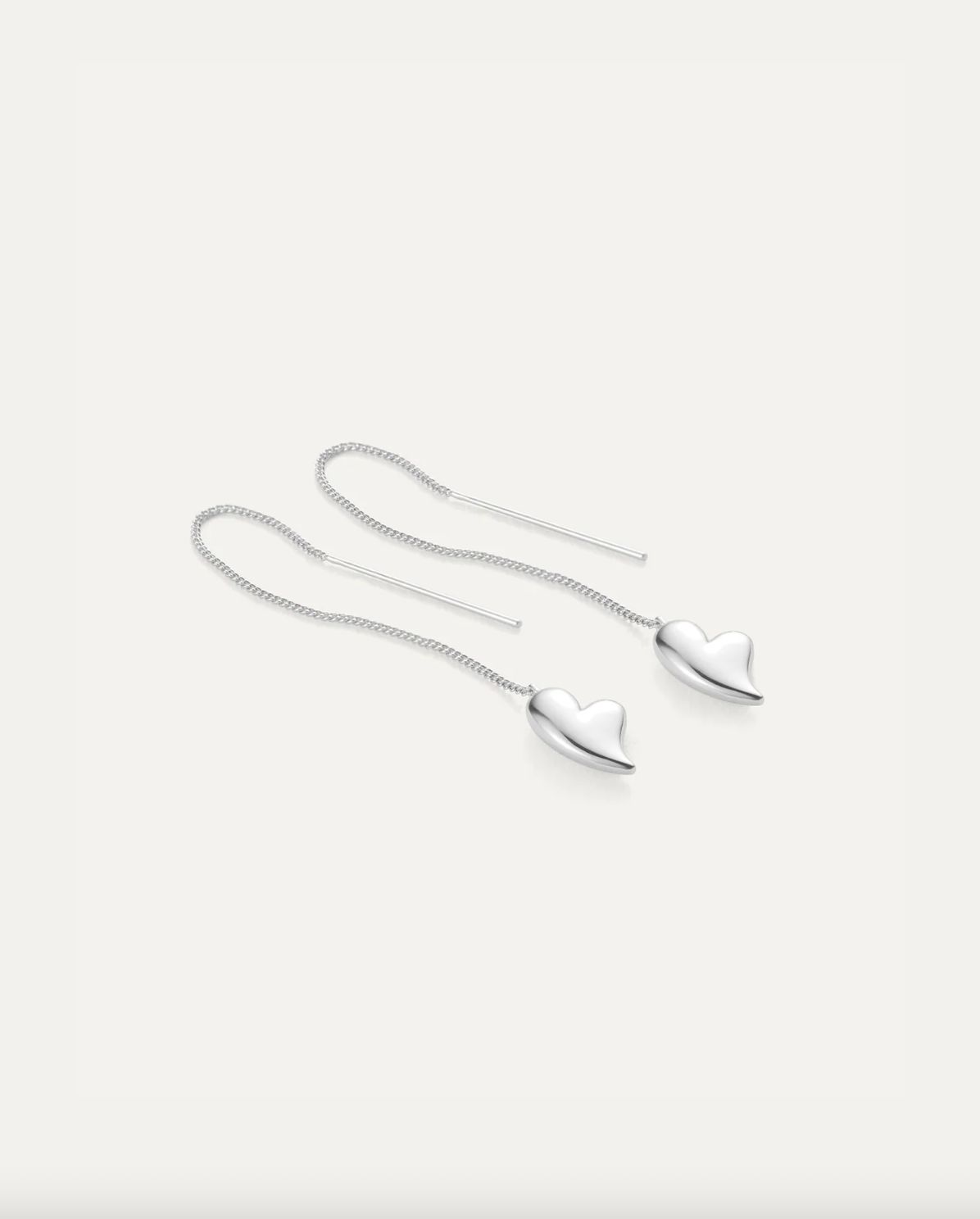 Jenny Bird Puffy Heart Threader Earring