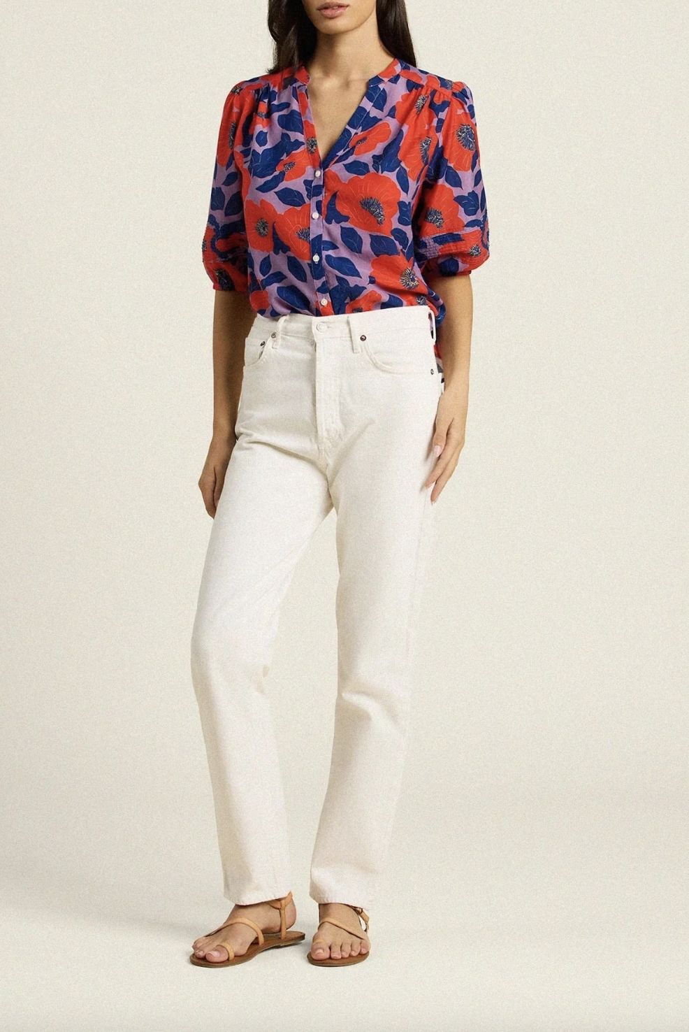 Trovata Loren Blouse in Poincianna Floral