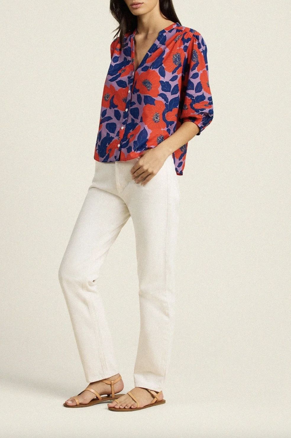 Trovata Loren Blouse in Poincianna Floral