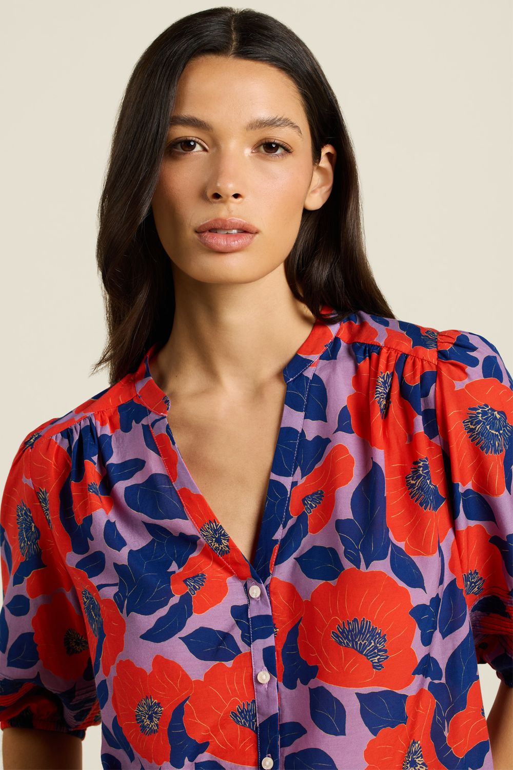 Trovata Loren Blouse in Poincianna Floral