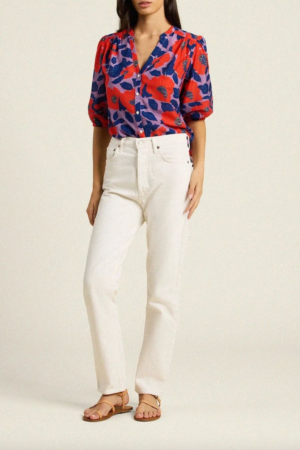 Trovata Loren Blouse in Poincianna Floral