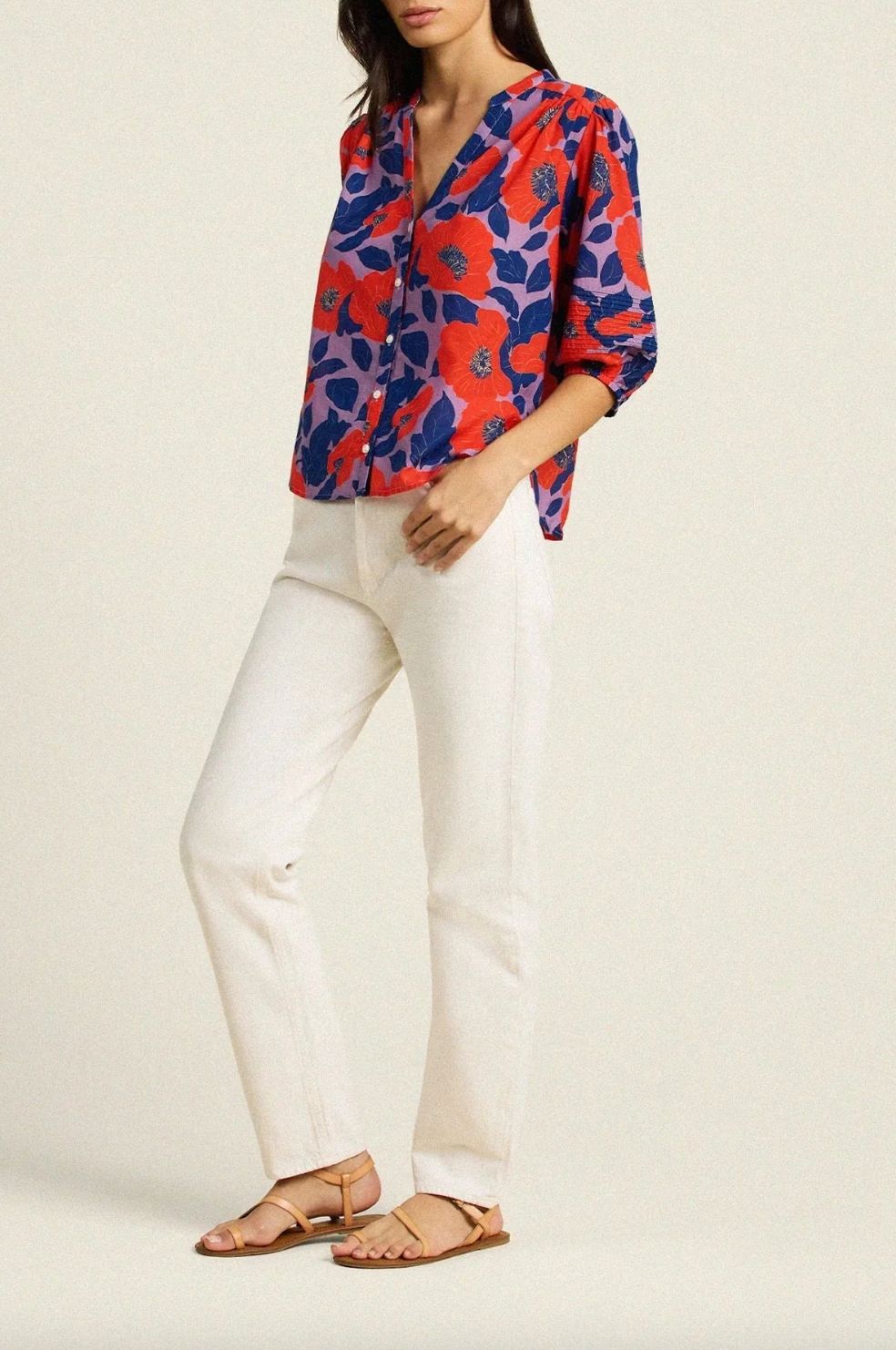 Trovata Loren Blouse in Poincianna Floral