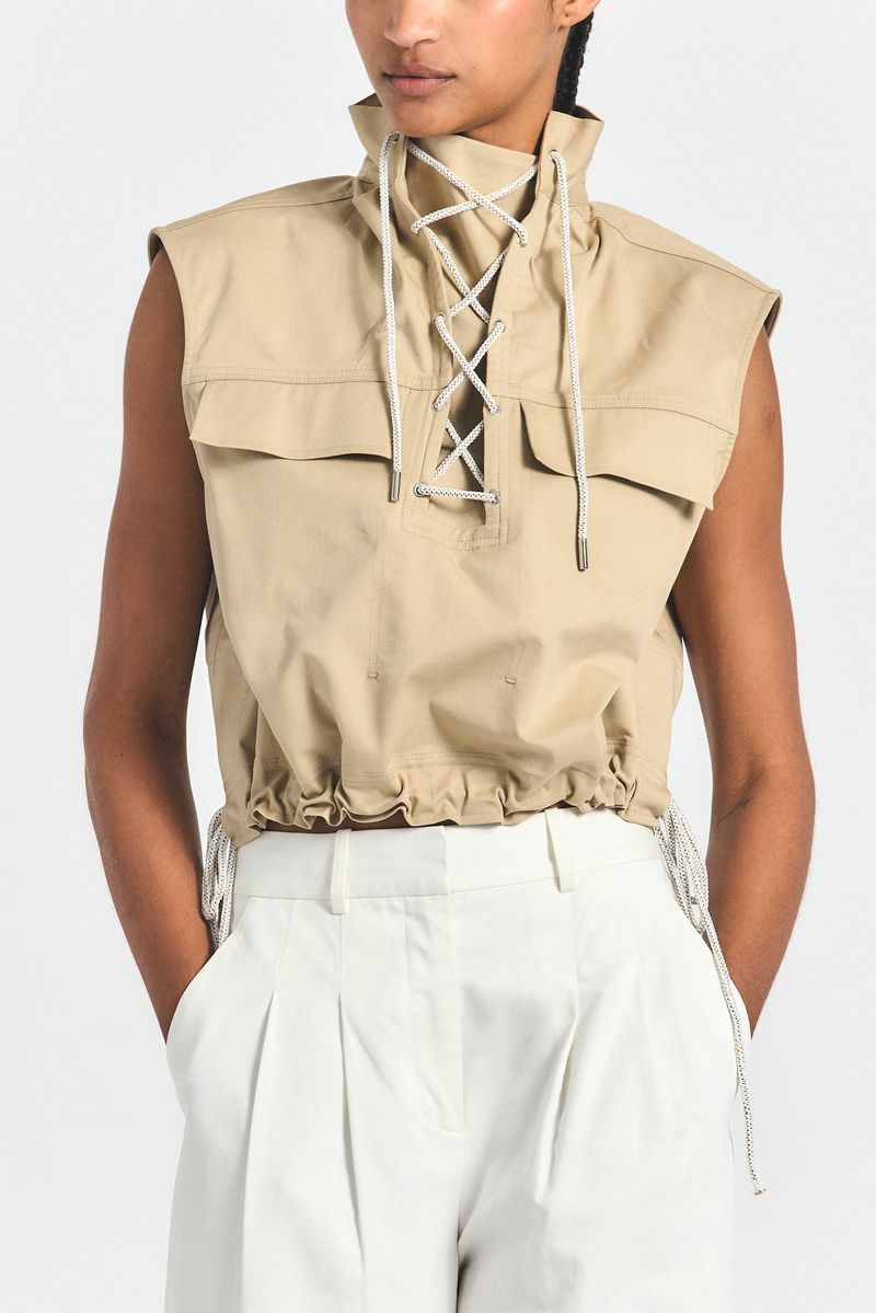 Derek Lam Solara Stretch Sleeveless Anorak