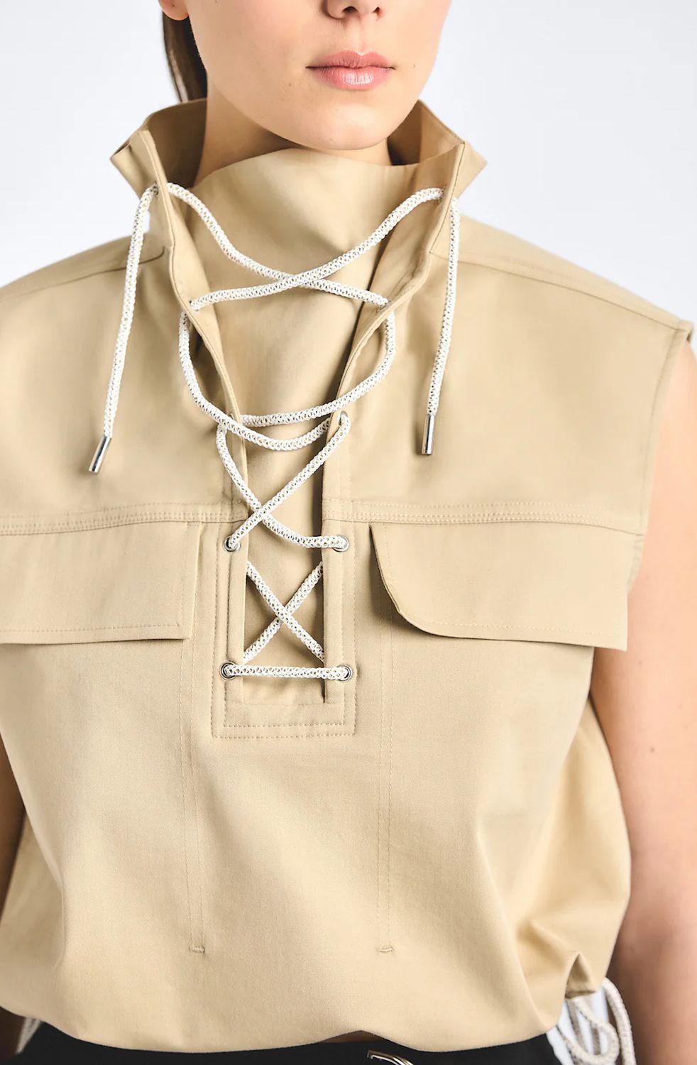 Derek Lam Solara Stretch Sleeveless Anorak