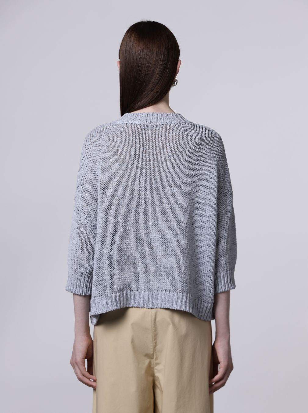 Roberto Collina V-Neck Sweater in Ice