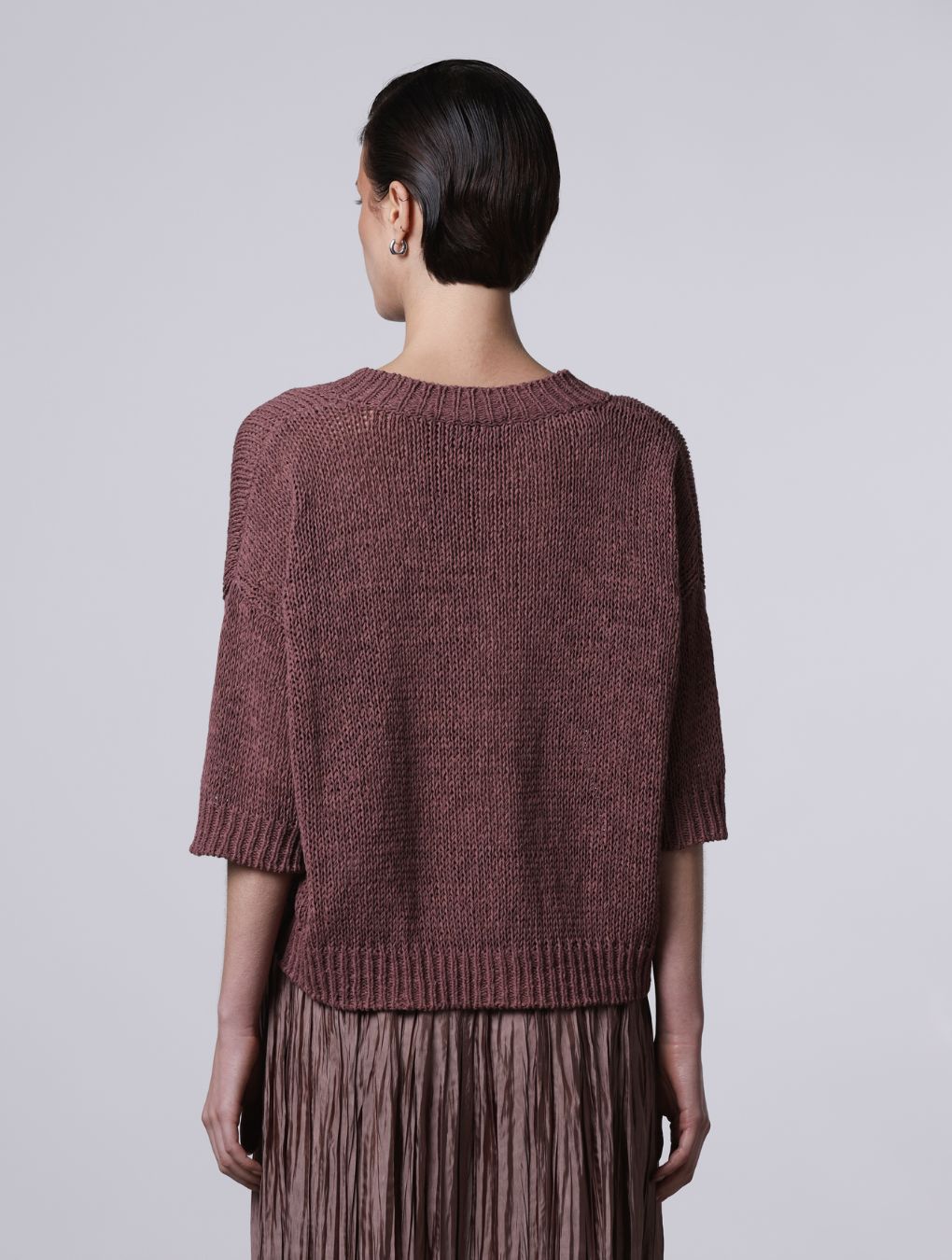 Roberto Collina V-Neck Sweater in Brick