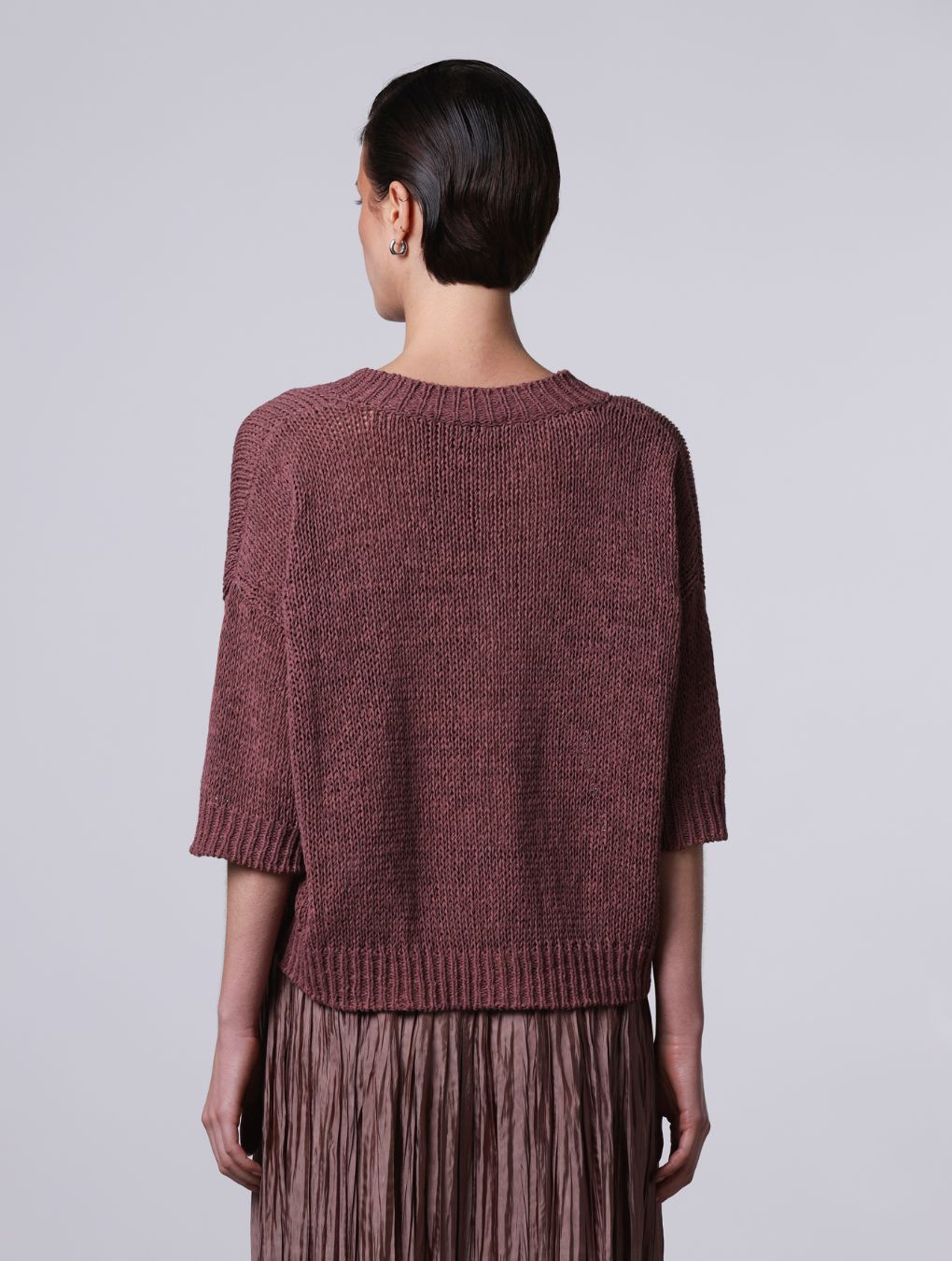 Roberto Collina V-Neck Sweater in Brick