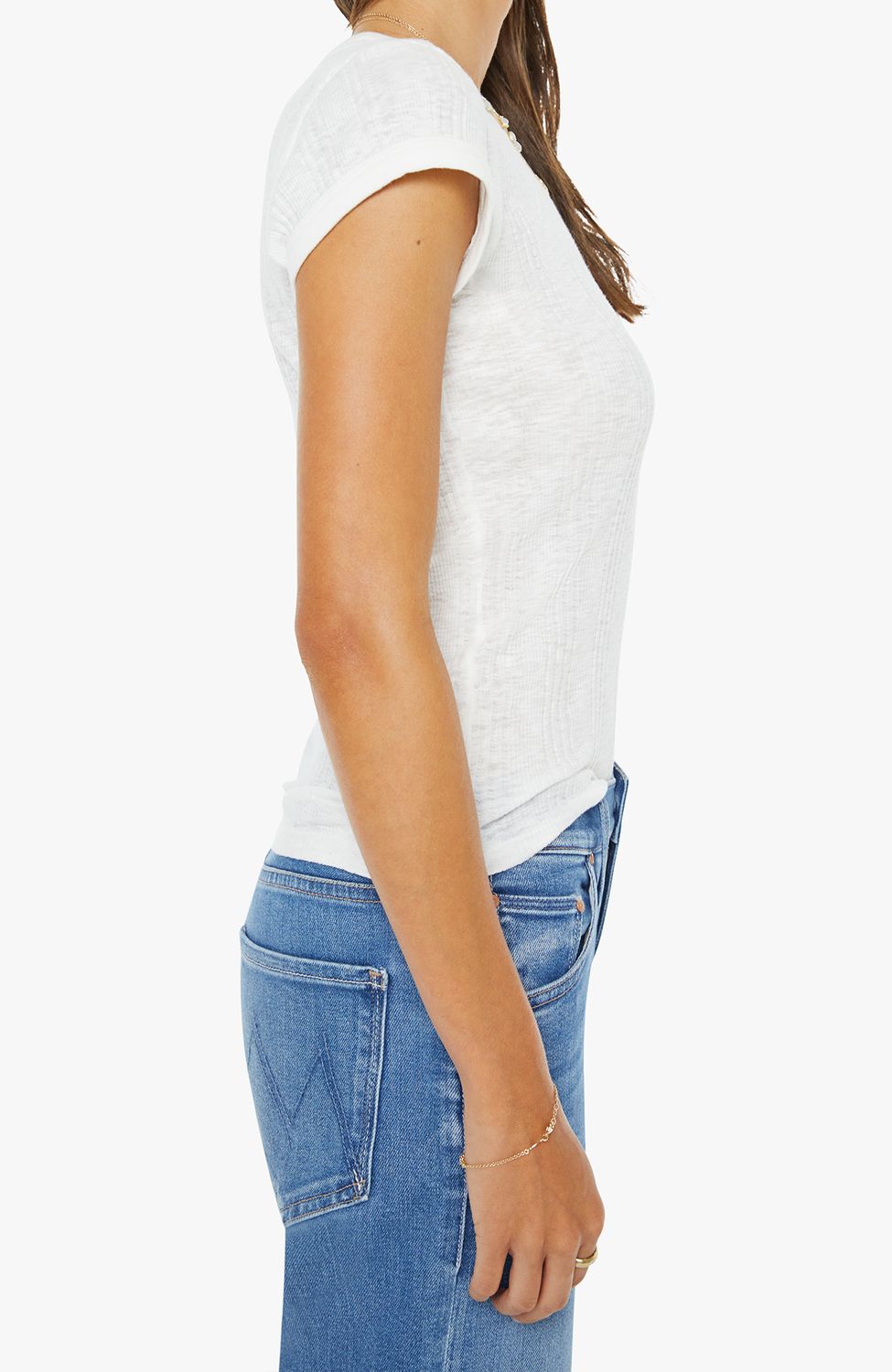 Mother Itty Bitty Ringer Tee in Fluff