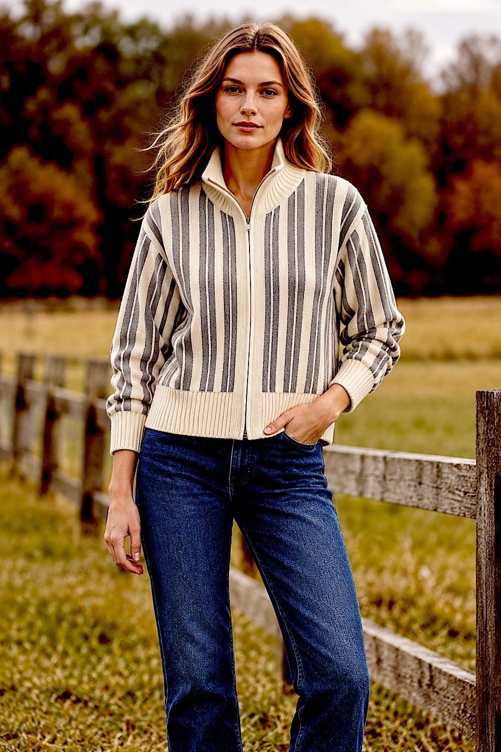 Oats Sophia Zip Up Cardigan