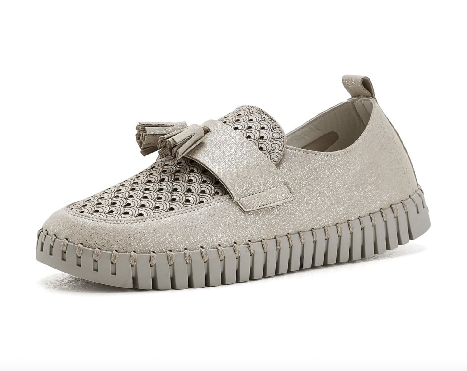 Ilse Jacobssen Tassel Loafer in Silver Shimmer