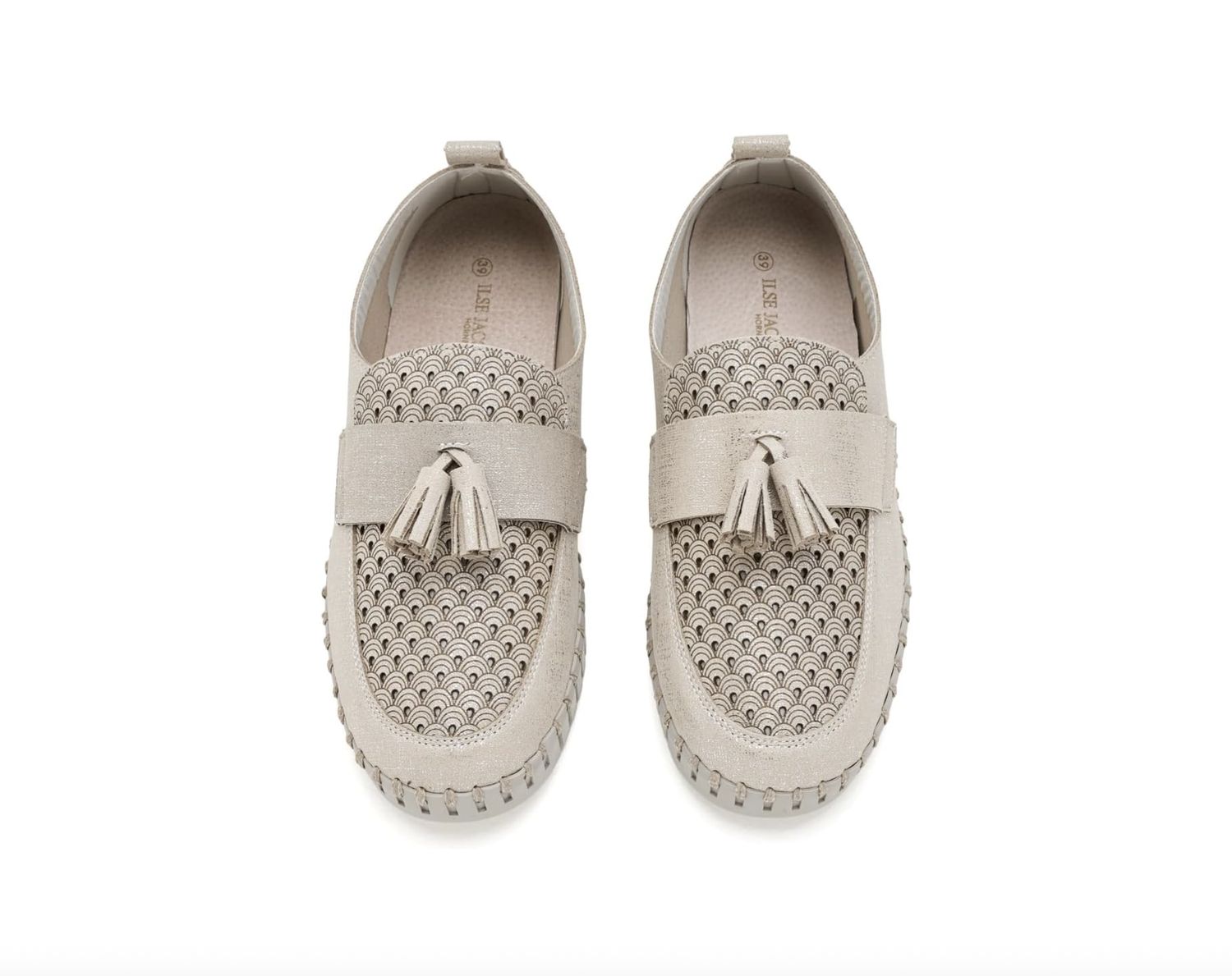 Ilse Jacobssen Tassel Loafer in Silver Shimmer