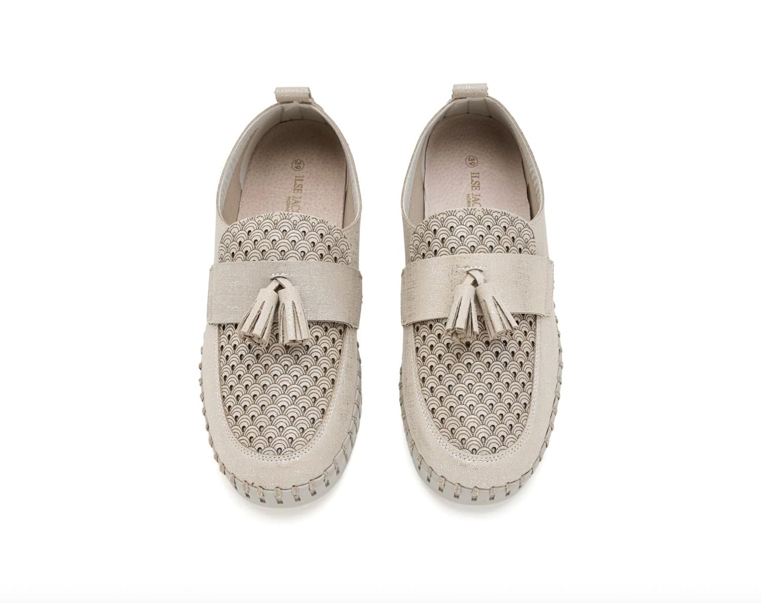 Ilse Jacobssen Tassel Loafer in Silver Shimmer
