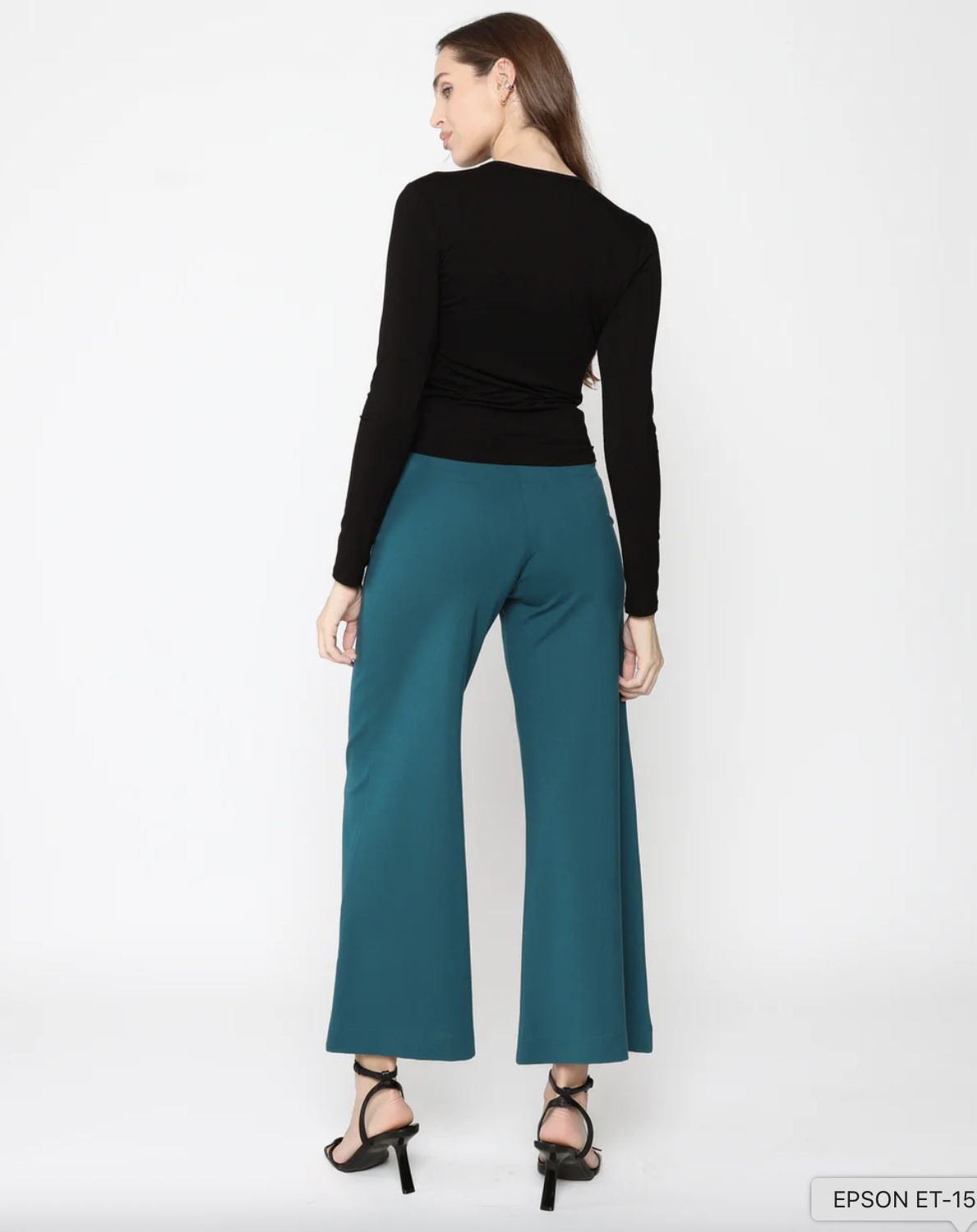 Ripley Rader Ponte Knit Wide Leg Crop Pant in Teal